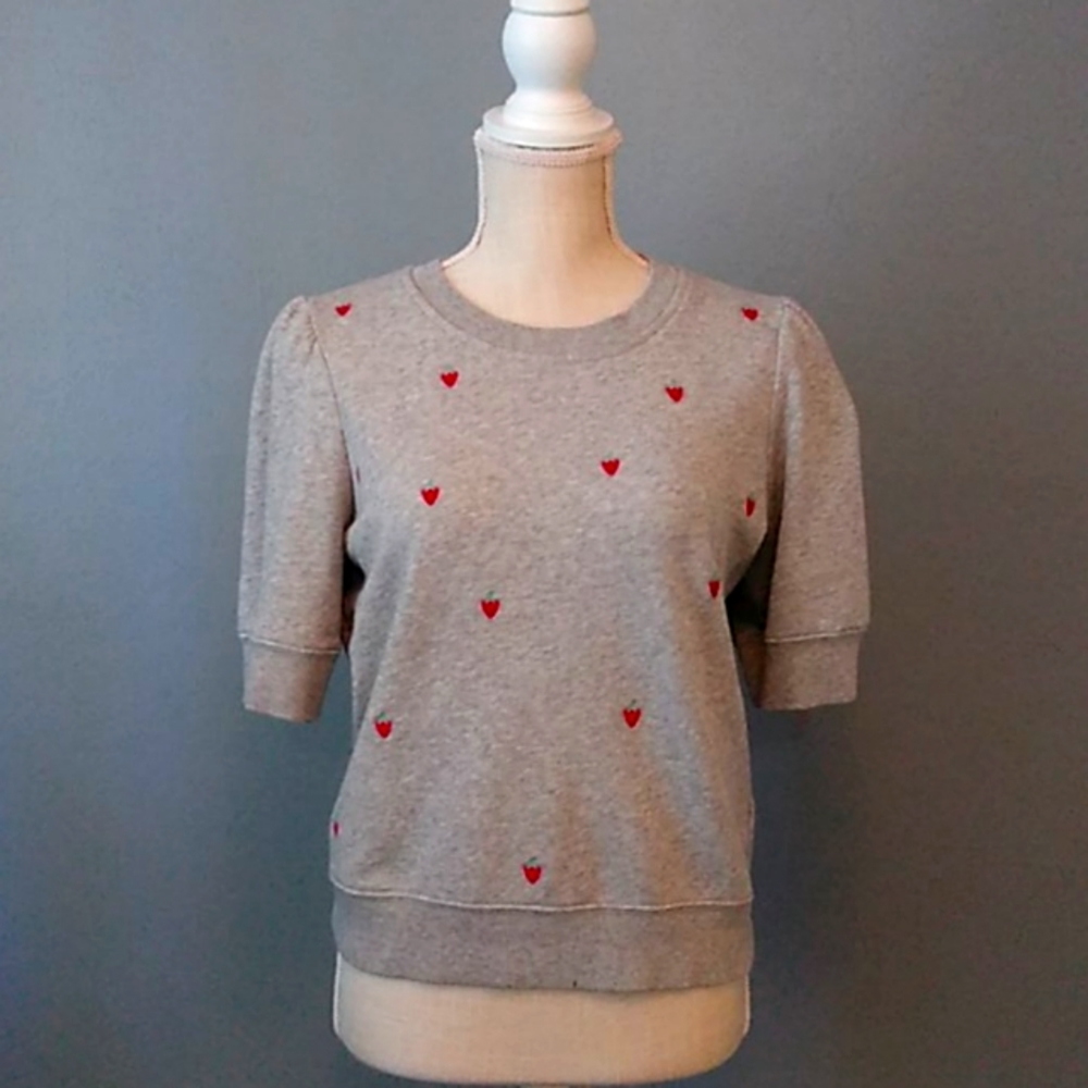 Kate Spade strawberry embroidered sweatshirt